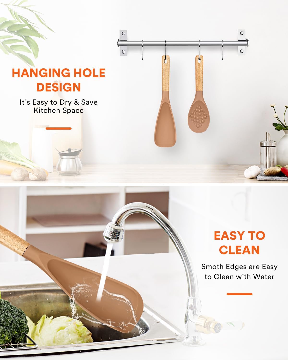 Badiano Cooking Spoon and Rice Scooper for Nonstick Cookware,Multi-function