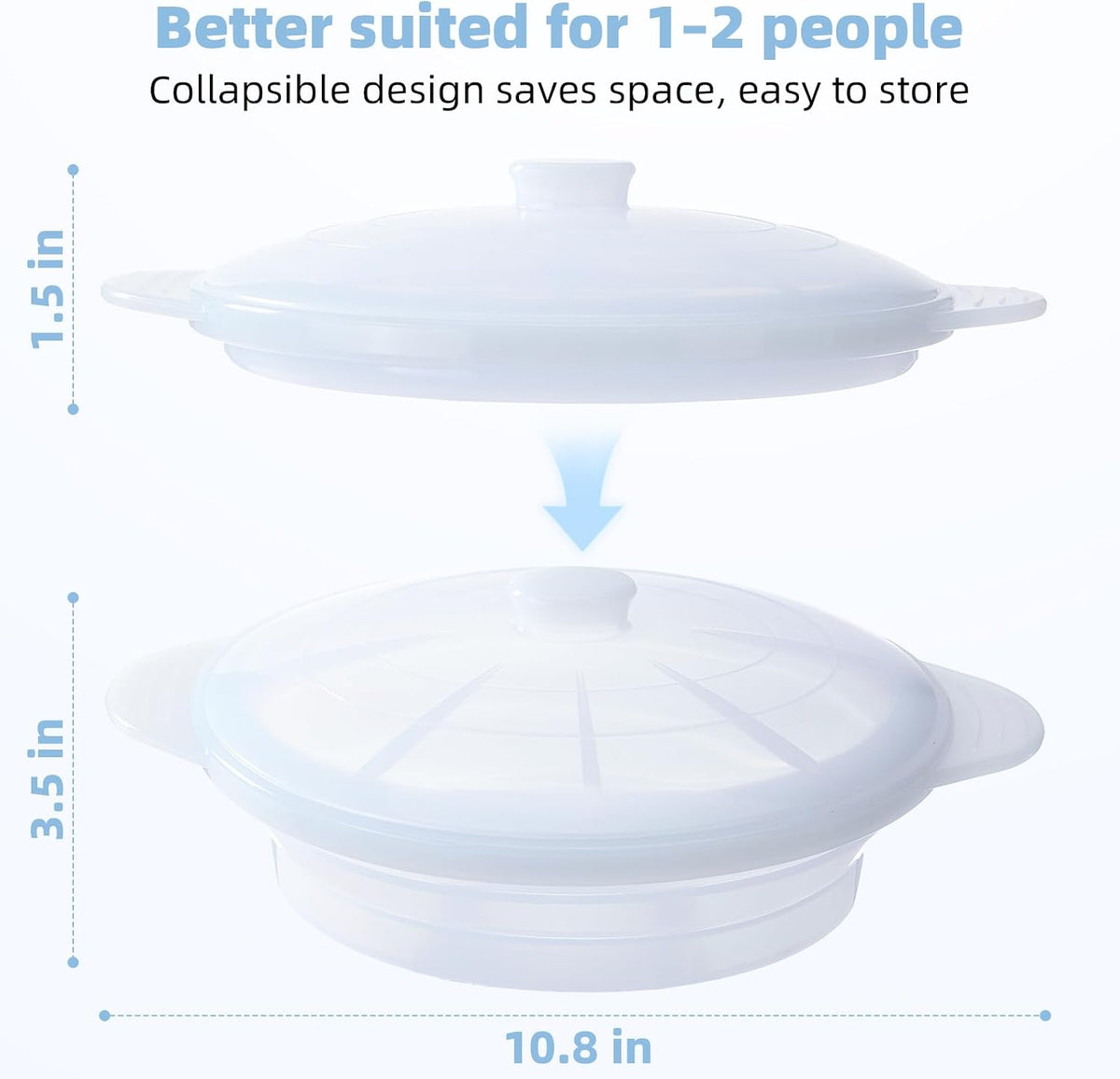 Silicone Microwave Steamer Collapsible Cooker for Vegetables Fish Prep Meal