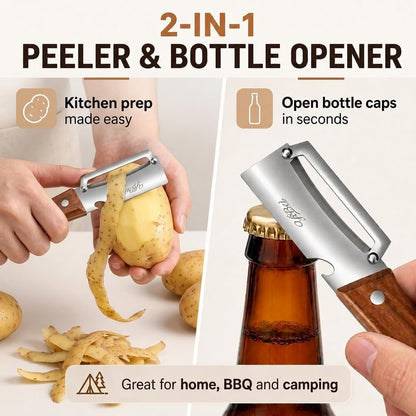 2 pcs vegetable peeler with Wooden Handle.