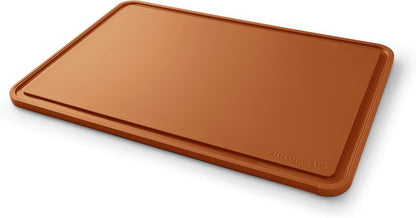 KitchenAid Classic Plastic Cutting Board with Perimeter Trench and Non Slip Edges, Dishwasher Safe, 12 inch x 18 inch, Gray