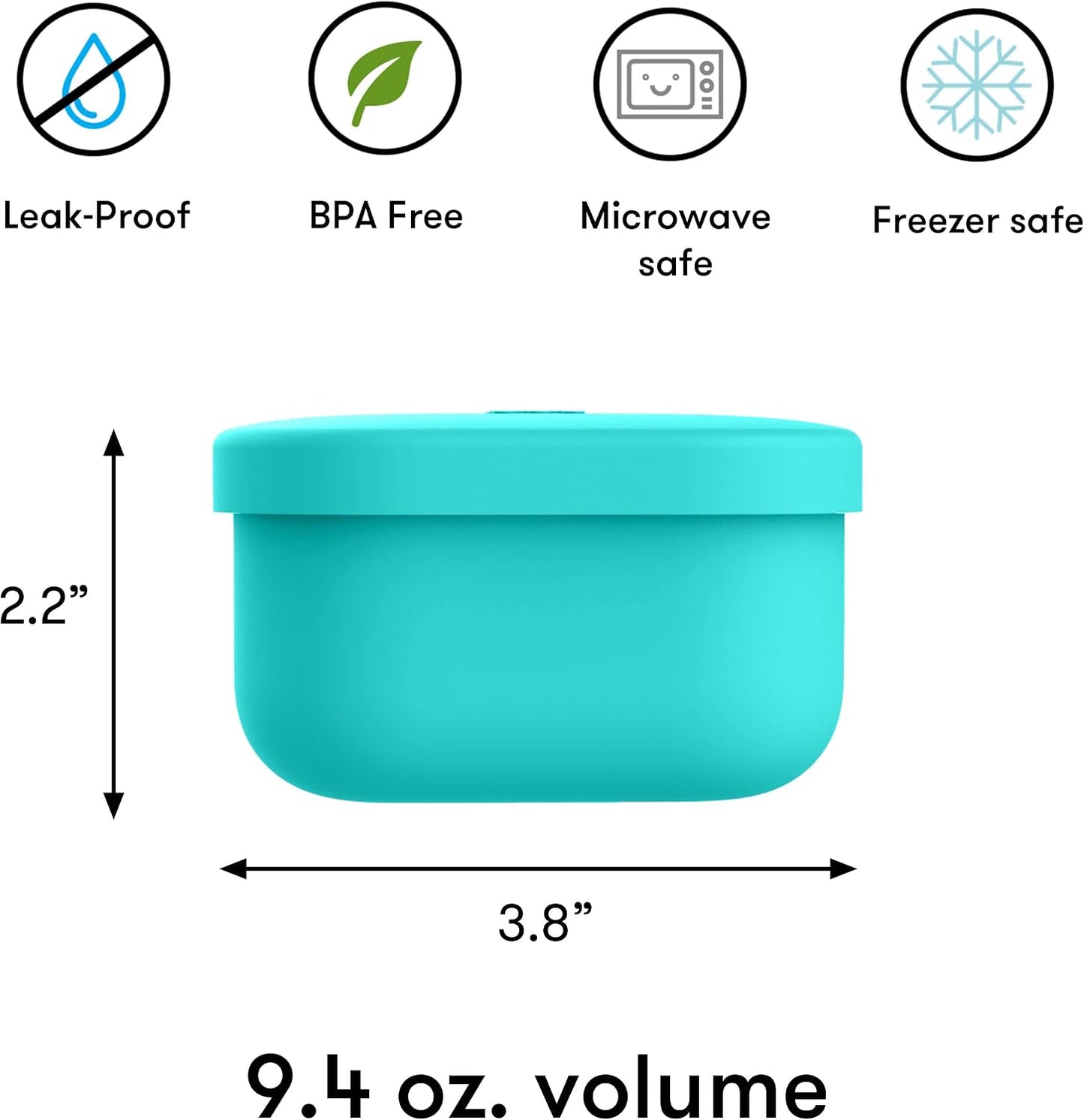 OmieBox Silicone Leakproof Snack Containers To Go, Food Storage Containers with Lid, School Lunch Bento Container - BPA Free, Airtight, Dishwasher and Freezer Safe, Oven Safe - 9.4 ounces (Pink)