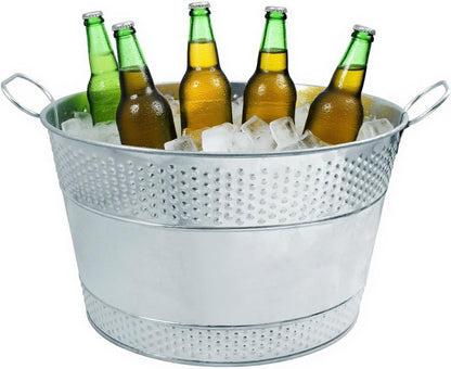 3 PCS 15.3 x 9 x 6 inches Black Metal Galvanized Tub with Handles, 3 Gallon Galvanized Beverage Tubs for Parties, Large Metal Drink Ice Buckets for Beer, Wine, Cocktails & Outdoor Events