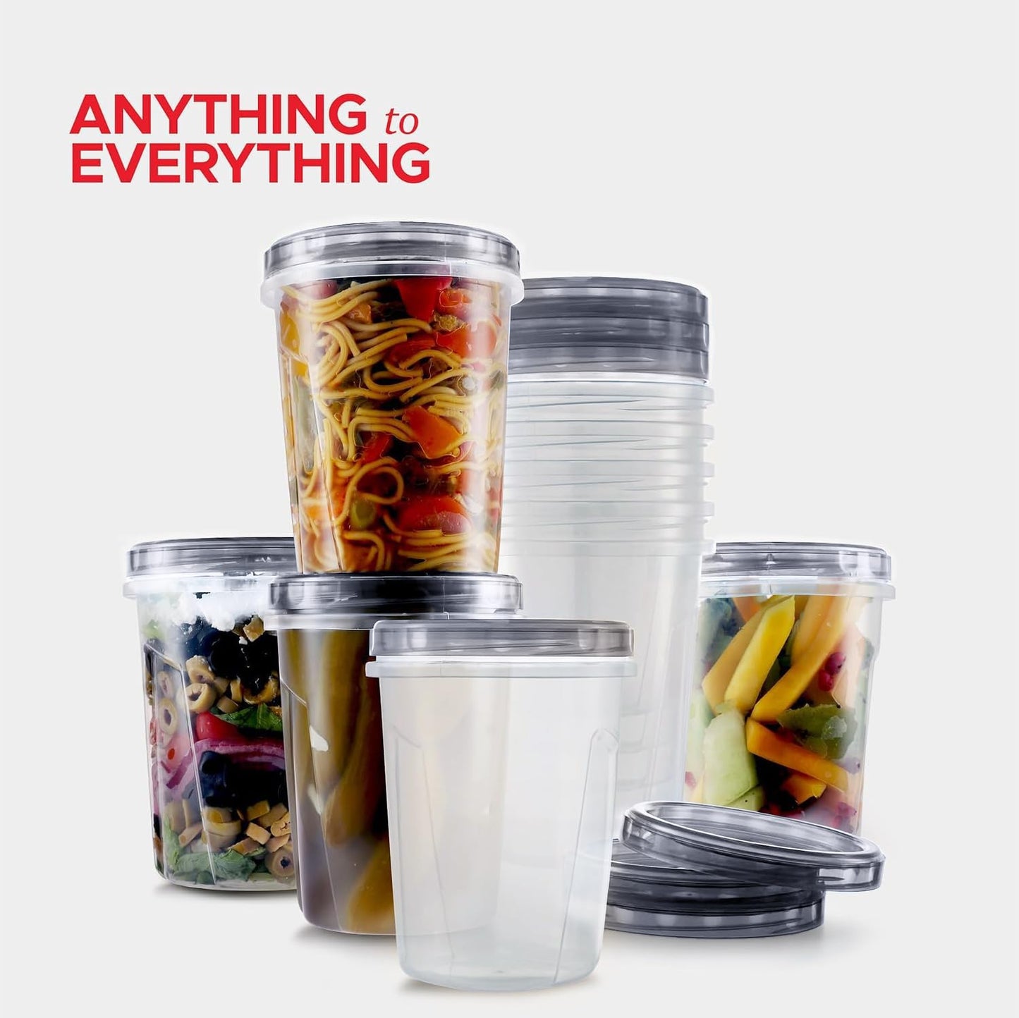 Tafura 10 Pack Leakproof Freezer Containers for Food with Twist Top Lids - 32 Oz BPA Free Reusable Plastic Soup Containers with Screw On Lids - Ideal for Meal Prep, Leftovers & Pantry Organization