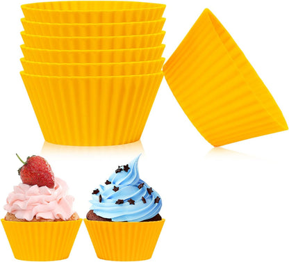 6 pack Silicone Baking Cups, Reusable Muffin Liners Non-Stick Cup, Cake Molds Set,Cupcake Silicone Liner Cupcake Holder,Bpa Free (navy blue)
