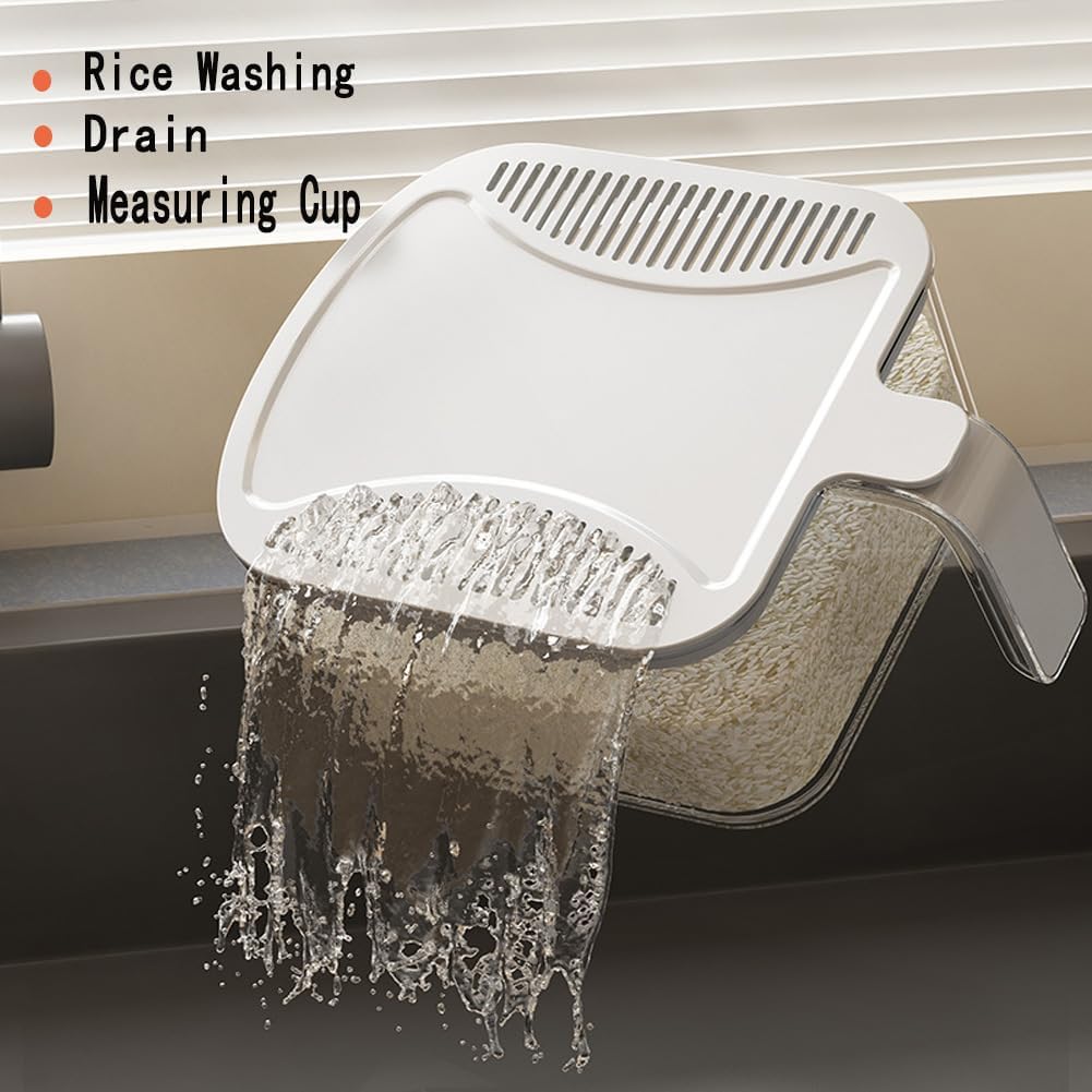 Rice Dispenser,15 Lbs Rice Storage with Measuring Cup and Dial,One-Touch Cereal Dispenser,Sealed Moisture Proof for Rice, Corn,Soybean, Oatmeal (11-16.5 Lbs(5-7.5kg))