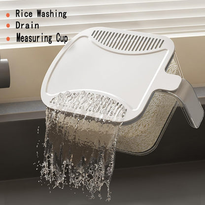 Rice Dispenser,15 Lbs Rice Storage with Measuring Cup and Dial,One-Touch Cereal Dispenser,Sealed Moisture Proof for Rice, Corn,Soybean, Oatmeal (11-16.5 Lbs(5-7.5kg))
