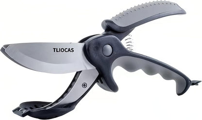 Kitchen Salad Scissors with Salad Forks for Chop n Mix Salad,Salad Cutting Tool Cut and Toss Dual Blade Salad Chopper Scissors,Multifunction Vegetable Salad Making Kit with Cutter n Mixing Fork