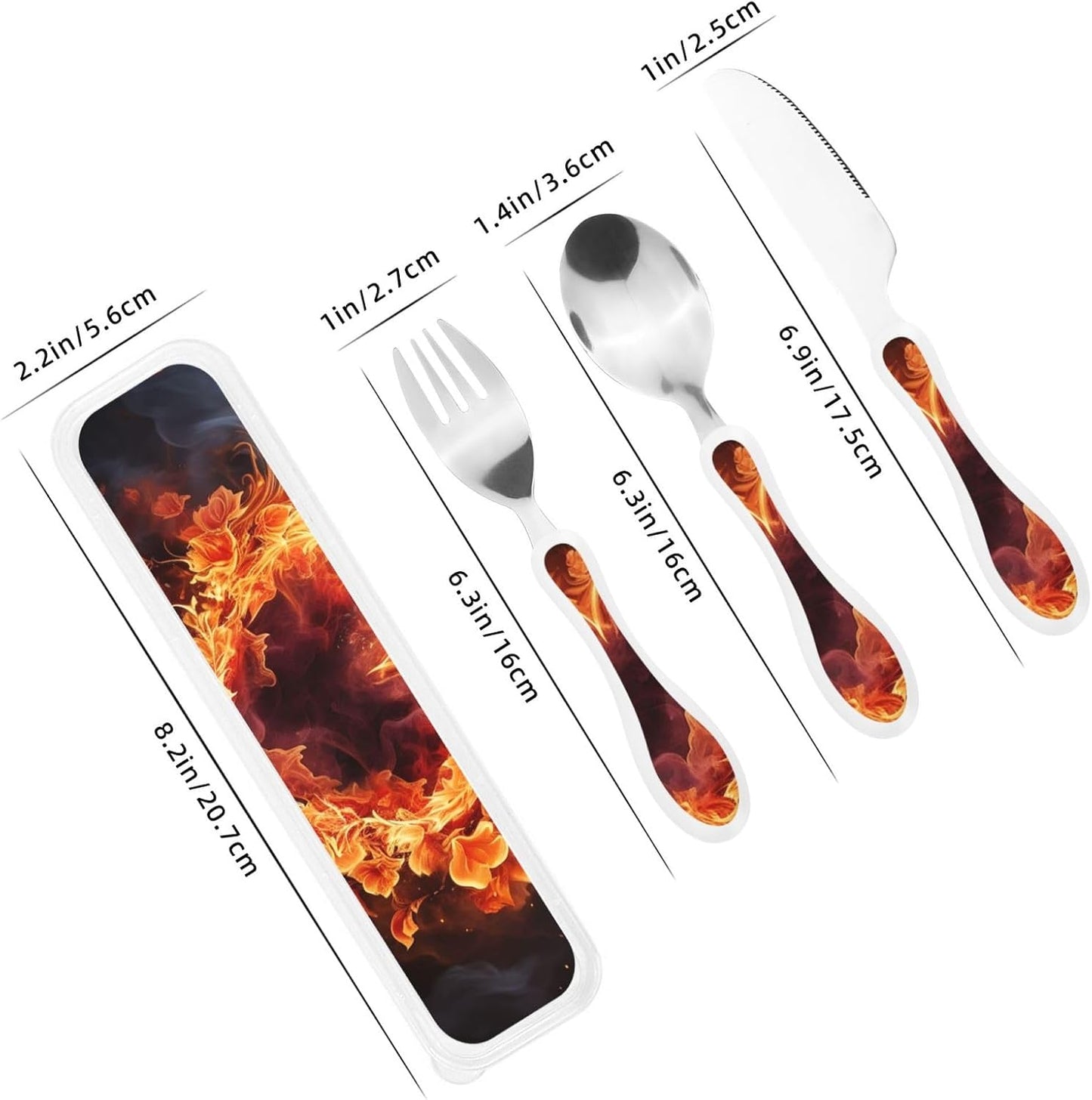 3-Piece Kids Silverware Set With Storage Case, Stainless Steel Reusable Children Safe Knife Spoon Fork Set Alpaca Cactus Children Flatware Set For Kids Lunch Box
