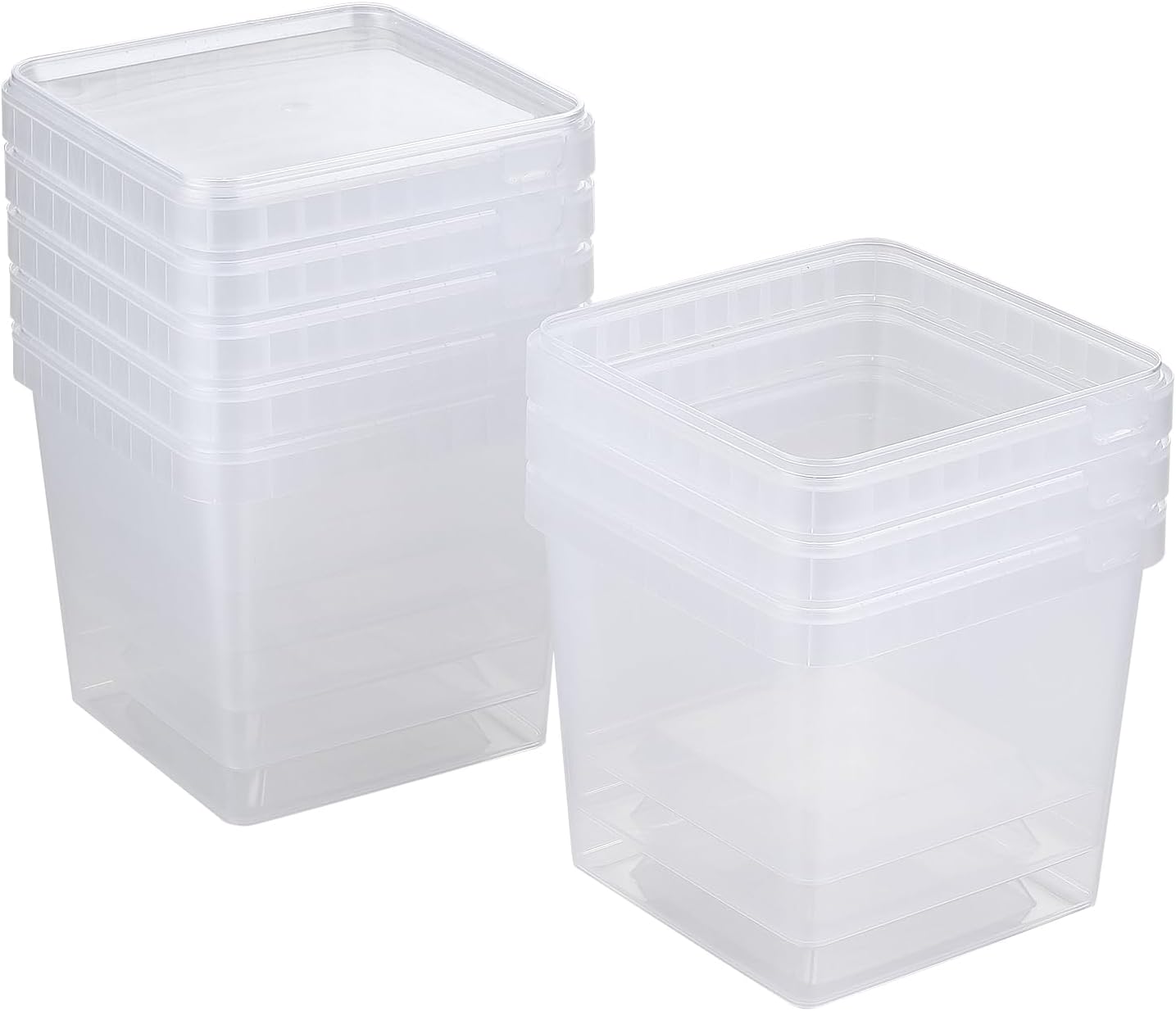 101 oz Square Clear Extra Thick Deli Containers with Lids,BPA-Free,Freezer and Microwave Safe Food Storage Containers,Reusable,Meal Prep,Take-out,Restaurant Supplies.(8 Pcs)