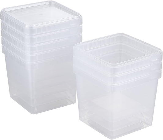 101 oz Square Clear Extra Thick Deli Containers with Lids,BPA-Free,Freezer and Microwave Safe Food Storage Containers,Reusable,Meal Prep,Take-out,Restaurant Supplies.(8 Pcs)