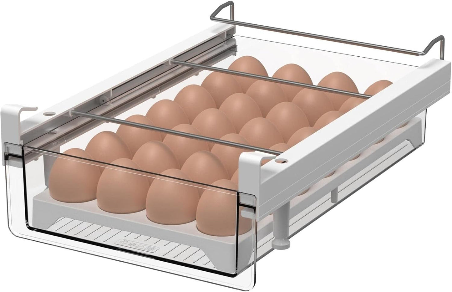 vacane Upgraded Refrigerator Drawers Organizer - Pull Out Fridge Bins with Handle, Extra-Long 19.5" Stretchable and Deep Storage