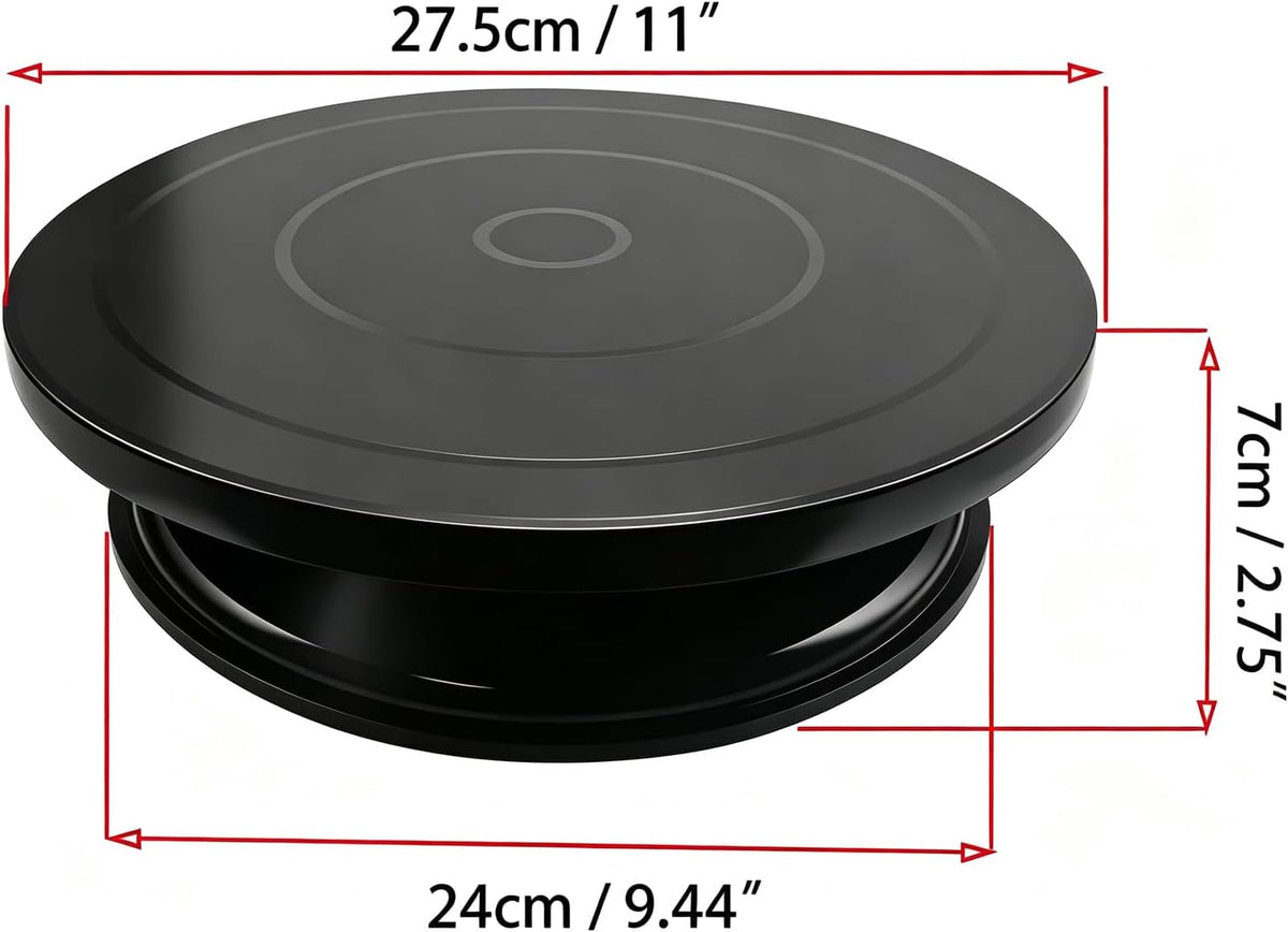 Cake Decorating Turntable 11 Inch Cake Turntable Anti-slip Rotating Cake Stand for Decorating(1pcs Pink)