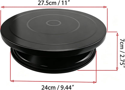 Cake Decorating Turntable 11 Inch Cake Turntable Anti-slip Rotating Cake Stand for Decorating(1pcs Pink)