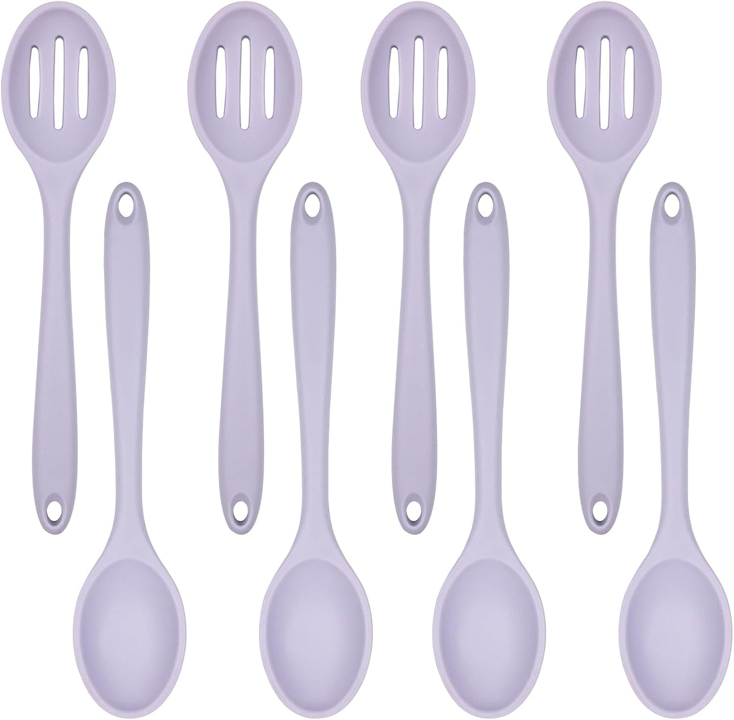 ELANE 8 Pcs Silicone Cooking Utensils Set,Silicone Serving Spoons Cooking Spoons for Nonstick Cookware for Kitchen Salads