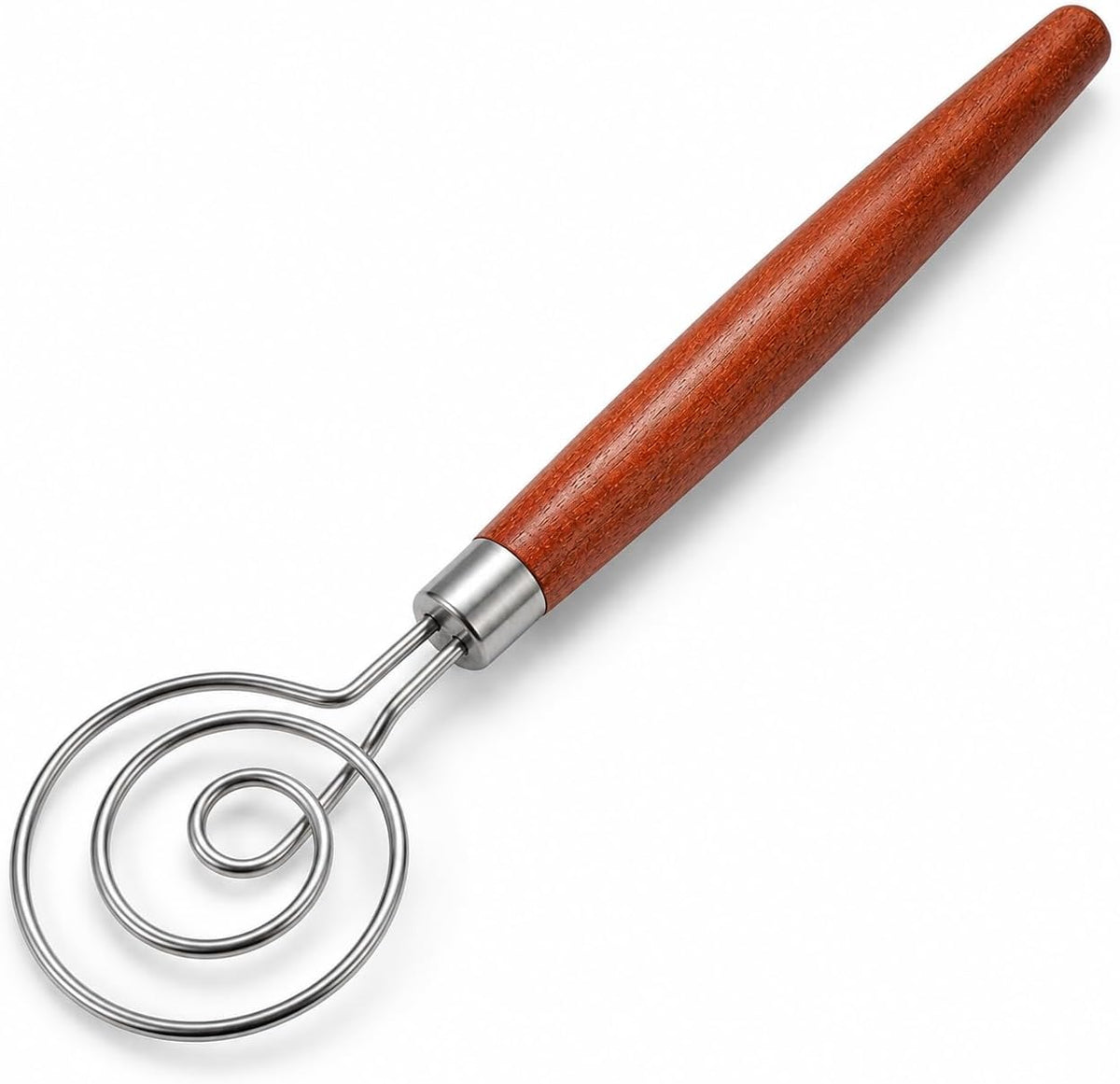 Danish Dough Whisk, 304 Stainless Steel Hook Bread Mixer for Sourdough