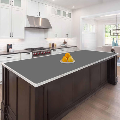 47.2"x23.6"(120cmx60cm) Large Silicone Mat for Kitchen Counter, Non-Slip Heat Resistant Countertop Protector, Waterproof Multipurpose Mat for Kitchen Island, Black