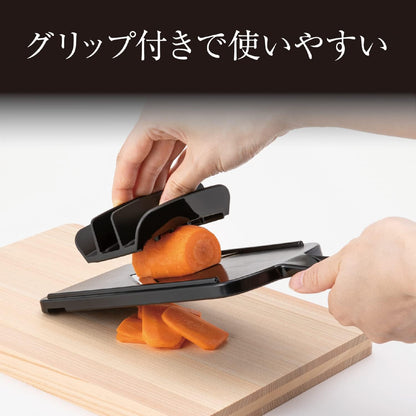 KAI Japanese Julienne Slicer, Mandoline Slicer,Stainless Streel, Fine Regular, 0.08 Inches Thickness, Dual-action Blade, Made in Japan