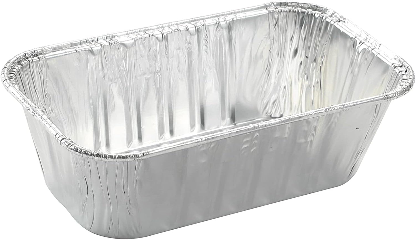 Waytiffer (50 Pack) 1Lb mini Loaf Pans Heavy Duty Disposable Aluminum Foil Bread Tins Standard Size 6" X 3.5" X 2.5" Oven Safe Sturdy Small Bread Tin Pans 1 Pound Loaf Pans