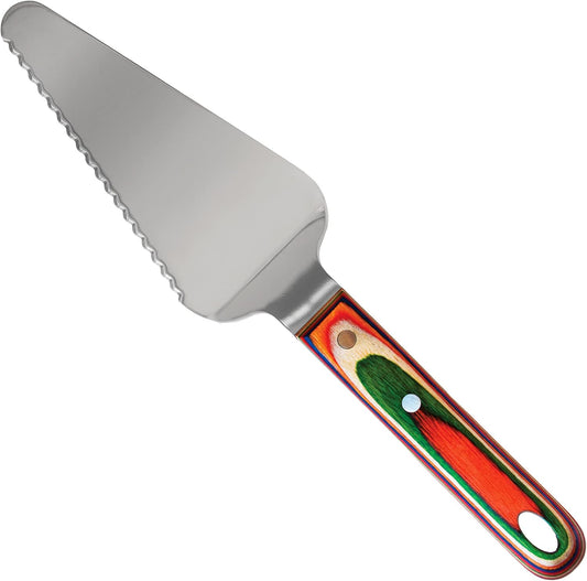 Totally Bamboo Baltique Marrakesh Collection Cake and Pie Server, Stainless Steel Wedding Cake Knife and Server with Comfortable Wooden Handle