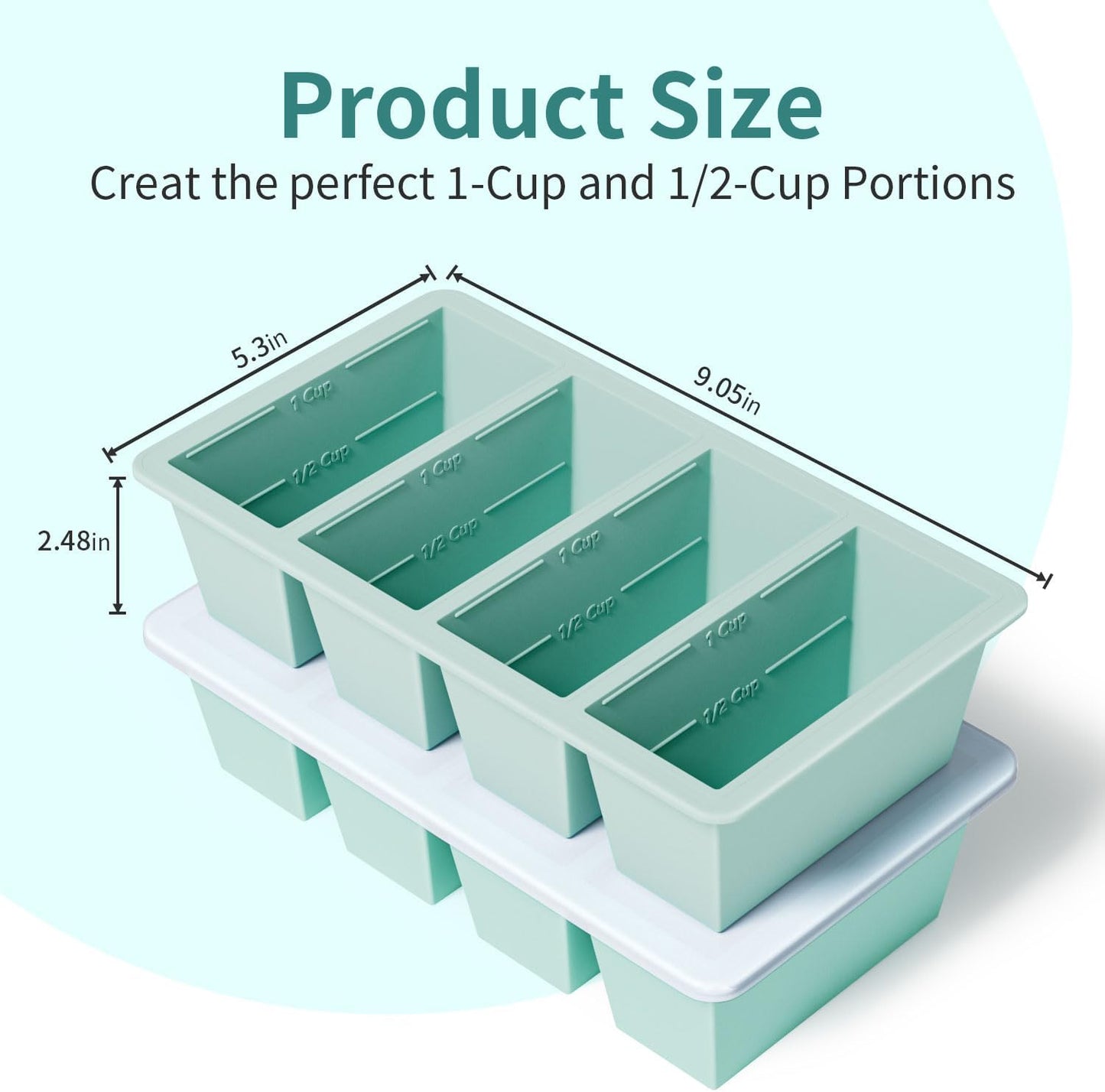 Silicone Freezer Tray for Sauce Cube: GGOW Silicone Freezing Tray for Broth Soup Storage - Freeze 250mL 125mL Souped Portion