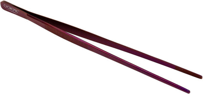 O'Creme 12 Inch Stainless Steel Precision Kitchen Culinary Tweezer Tongs (12" Curved, Rose Gold)