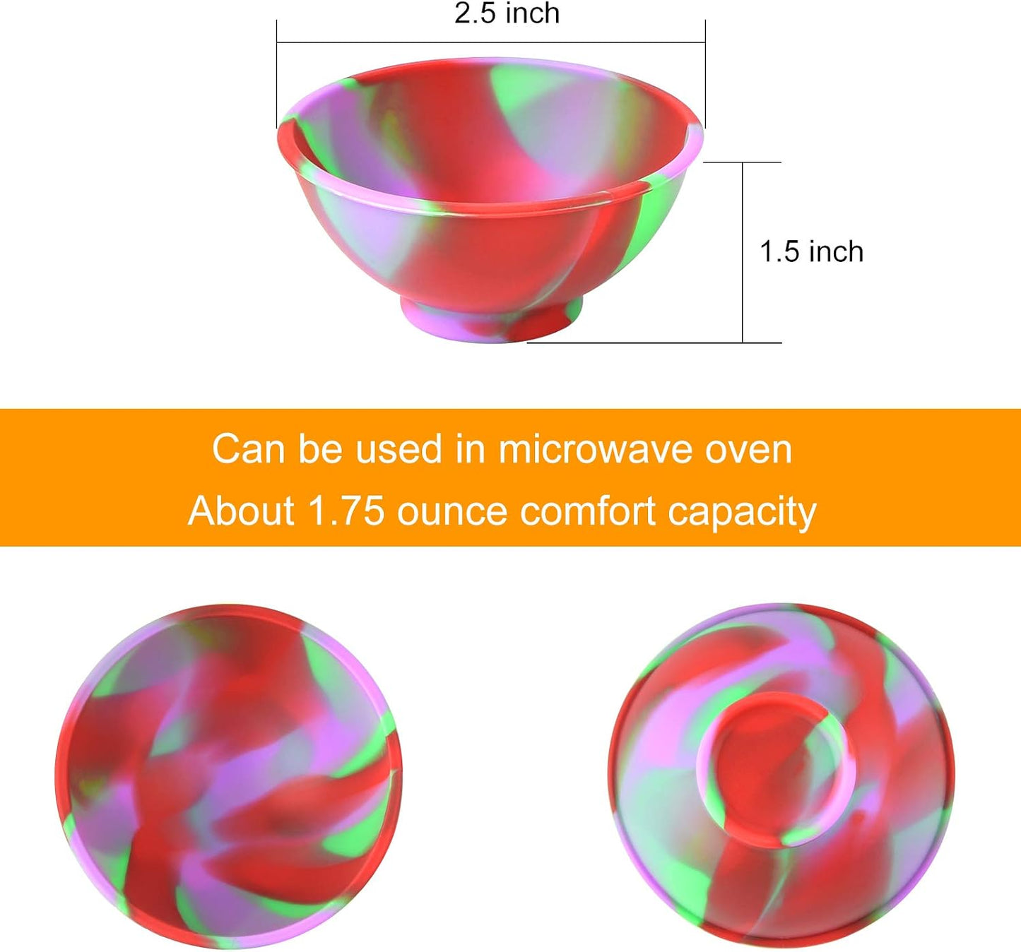 Coopay 16 Pieces Mini Silicone Pinch Bowls Multicolor Heat Resistant Snack Bowls Prep and Serve Bowls, Unbreakable, Flexible, 1.75 Oz (Stripe Colors)