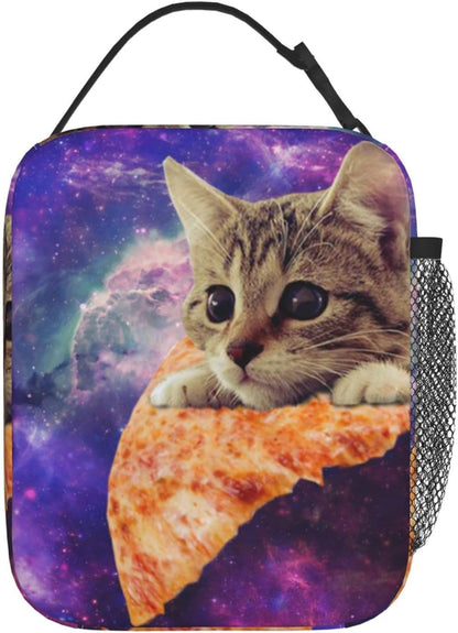 Black Cat Reusable Lunch Box Food Bag Insulated Lunch Bag for Teenage Boys Girls School Beach
