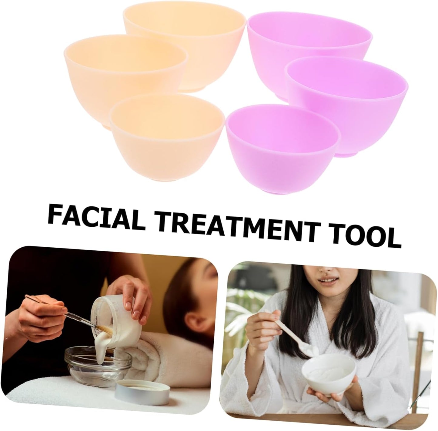 FOMIYES 6pcs Silicone Mask Mixing Bowl Diy Mask Tool Facial Bowl Mixing Tool Kit Silicone Makeup Spa Supplies