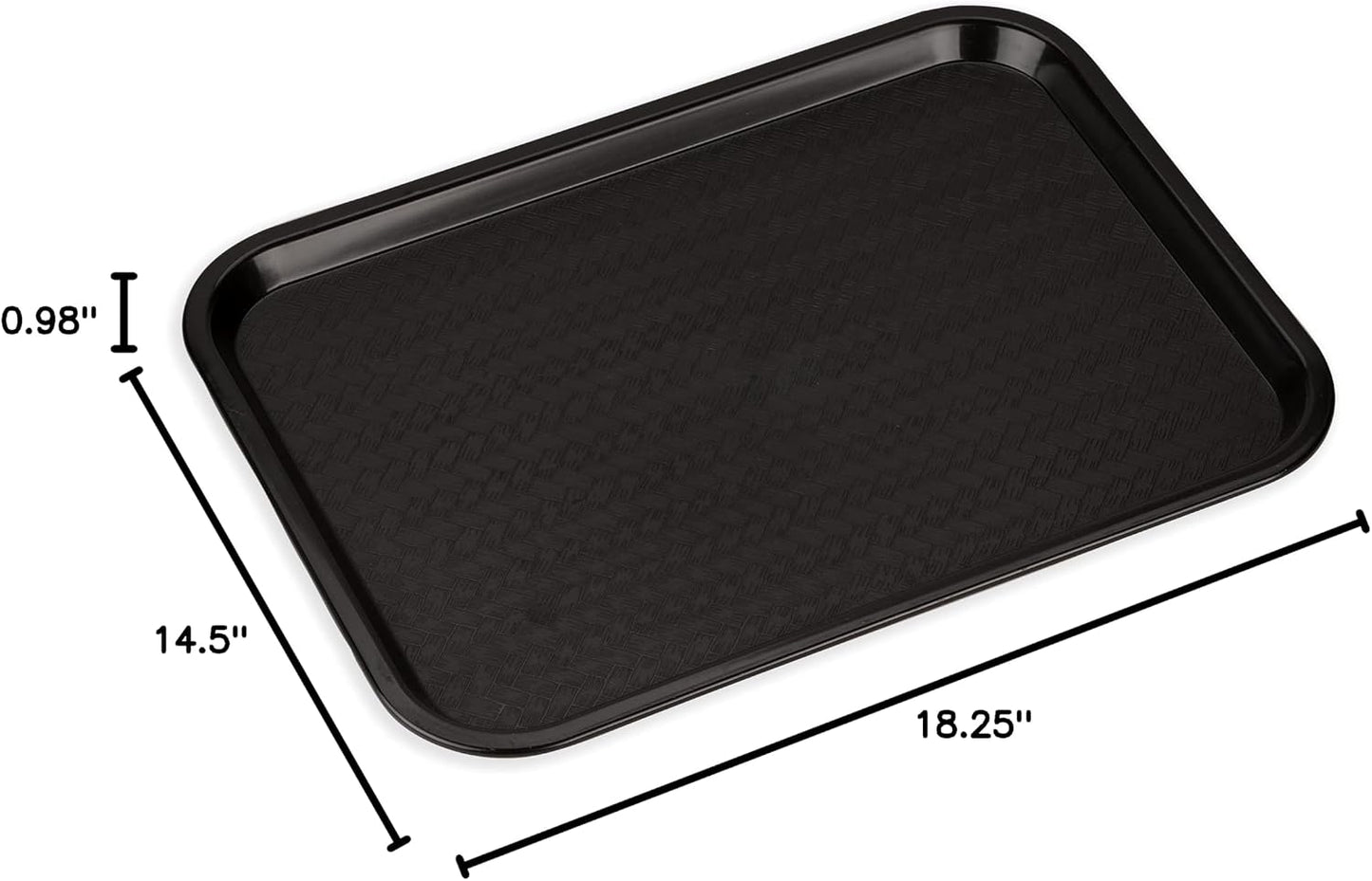 Carlisle FoodService Products Café Cafeteria Tray, Fast Food Tray for Restaurant or Commercial Use, 14" x 18", 1 Count, Black