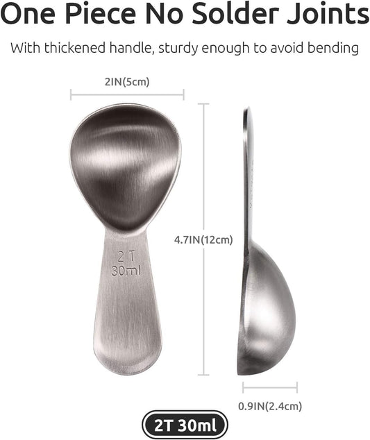 U-Taste 18/8 Stainless Steel Coffee Scoop: 2 Tbsp Scoop Metal Measure Spoon