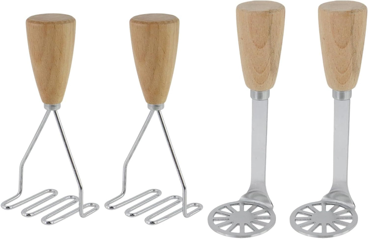 5.9" Mini Potato Masher,Avocado Masher with Wood Non Slip Handle