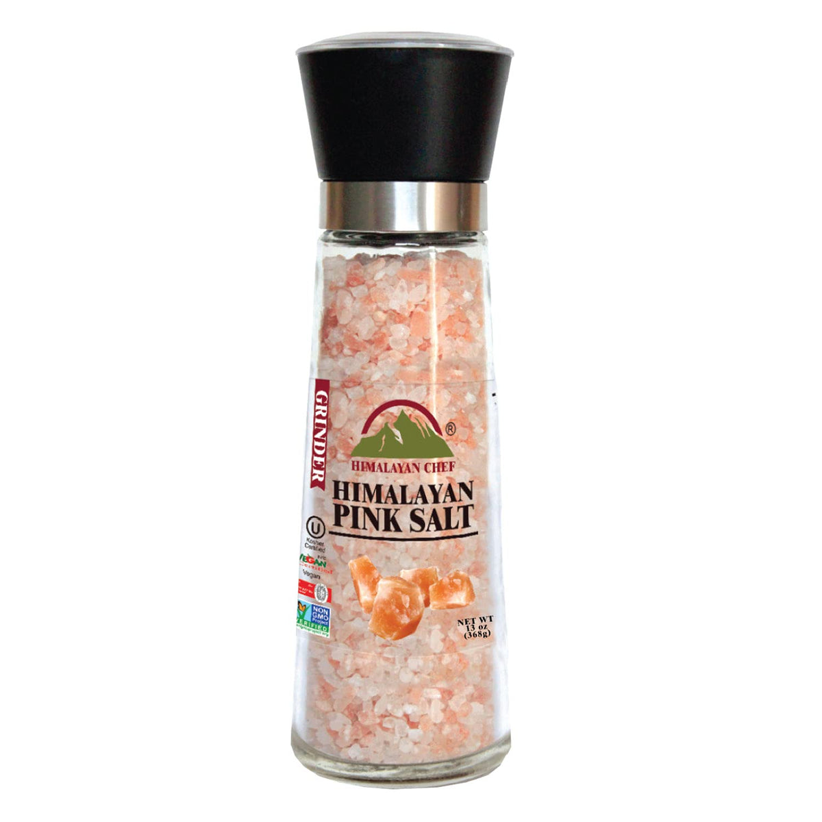 Himalayan Chef Salt Grinder, Refillable-13 Ounce