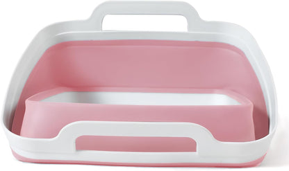 FOSJGO Collapsible Dish Basin with Drain Plug, Foldable Sink, 2.4 Gal (9L)