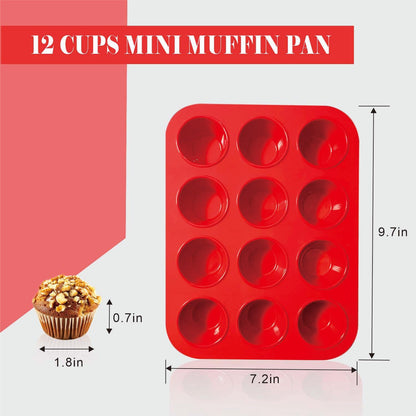 saphe Silicone Muffin Pans for Baking, 7 Cups Air Freyer Cupcake Pan, Nonstick Silicone Muffin molds for for Baking Egg Bite, Muffins, Tart, Cupcake and Quiche, 2 Packs (7 cups)