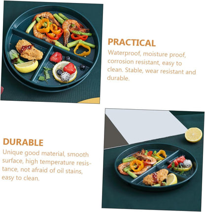 Divided Food Plate Three-compartment Pp Tray for Portion Control Stylish Breakfast Serving Food-grade Material for Dieting and Meal Prep