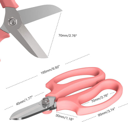 Housolution Flower Scissors, Premium Steel Garden Pruning Shears, Pink