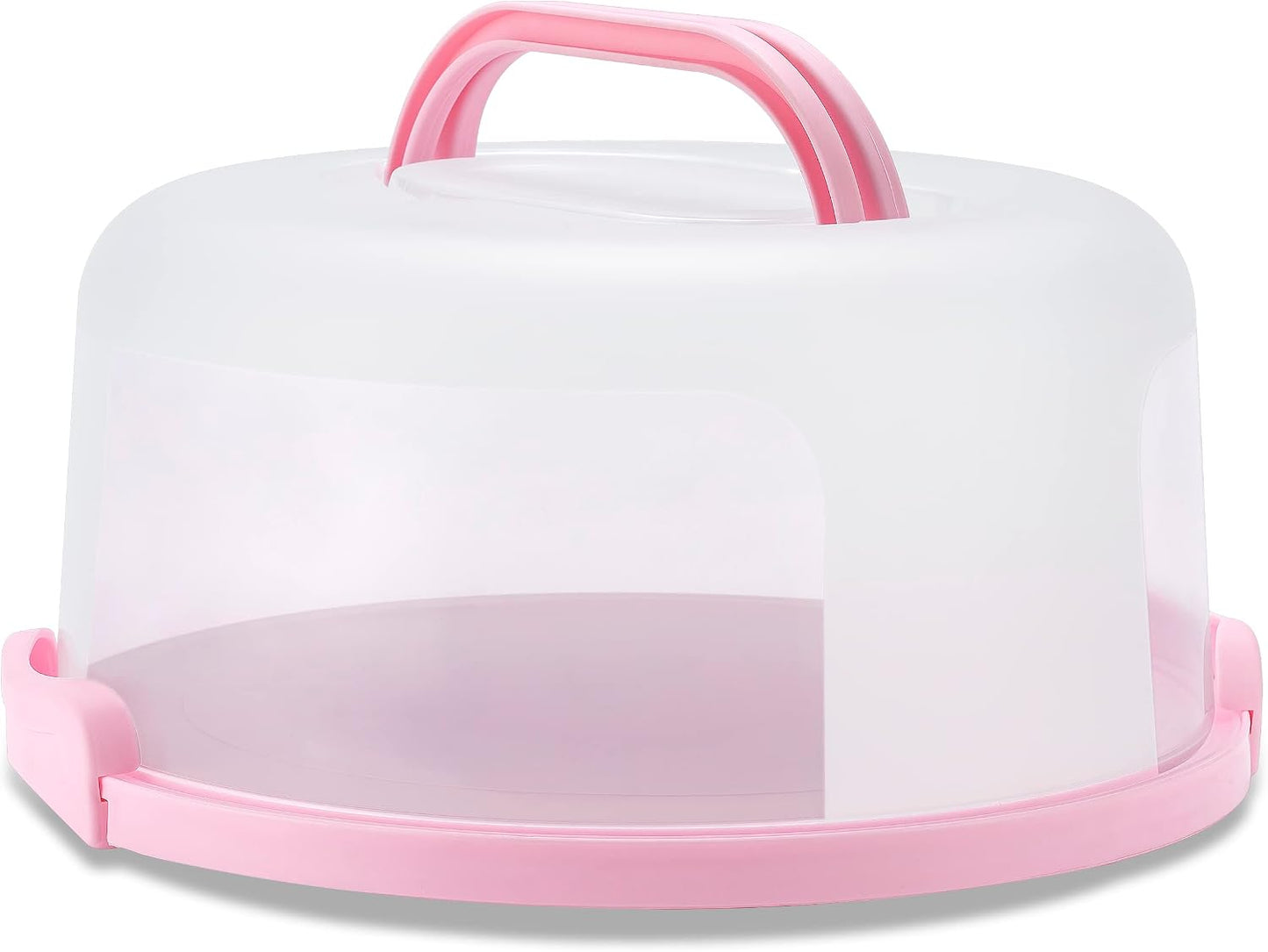 10in Plastic Cake Carrier with Handle, Round Cake Holder with Lid Pink Cake Container for 6in/8in/10in Cake(purple)