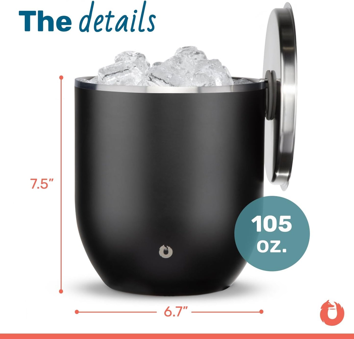 SNOWFOX Plus, Premium Vacuum Insulated Stainless Steel Ice Bucket with Lid/Scoop,Home Bar Accessories,Elegant Bartending Ice Bucket for Parties,Beautiful Outdoor Entertaining Supplies,3L,Natural Teak