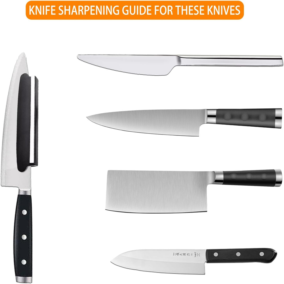 Professional Knife Sharpening Guide, Random Knife Sharpener Angle Guide, Sharpening Guide for Whetstone, Black(2 Pack)
