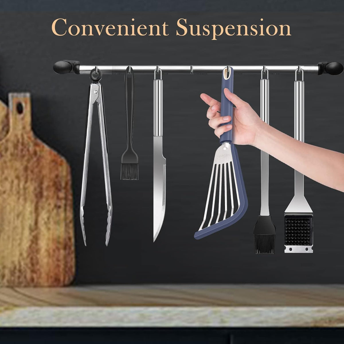 Nonstick Fish Spatula With Silicone Edge, FENGCHEN Silicone Fish Spatula, Heat-Resistant Fish Turner Spatula,Fish Spatulas For Cooking, For Scrapping, Flipping, Frying, Turning Foods (Silver)
