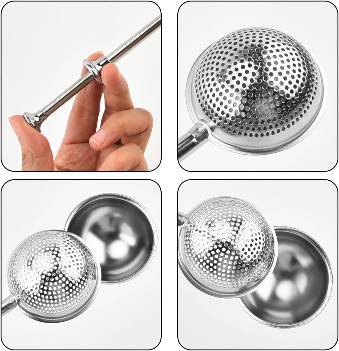 Silver 304 Stainless Steel Flour Powder Filter Spoon, Baker Dusting Wand For Sugar Flour Spices, Flour Sugar Powder Spoon Kitchen Tools, Baking Sifters Baking Tools and Accessories, Baking Sifters