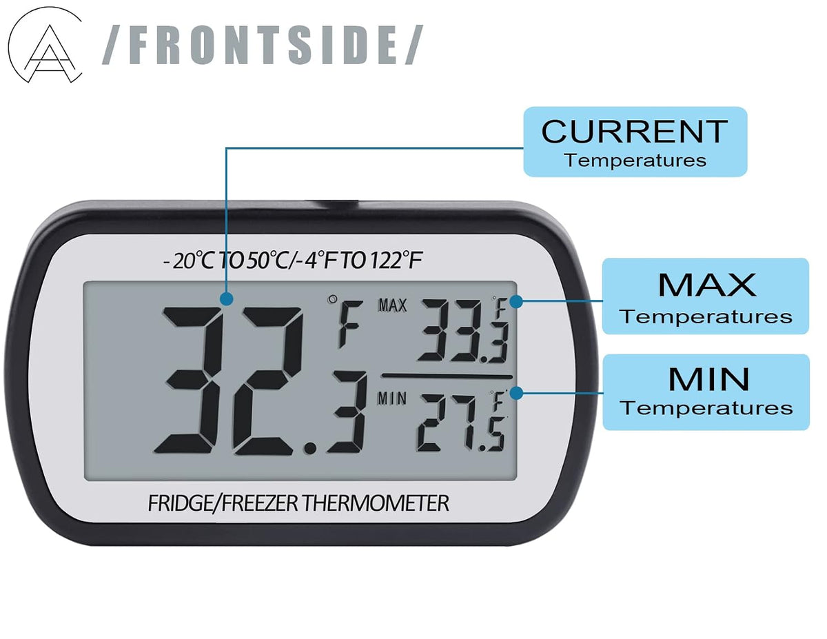 AEVETE Refrigerator Thermometer Digital Fridge Freezer Thermometer