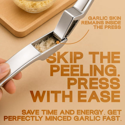 Gourmet Easy Garlic Press Lifetime Replacement, No Need to Peel, Fine Mince