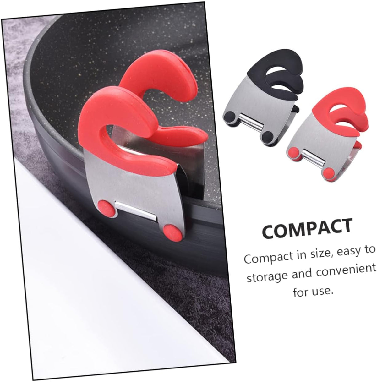 4pcs Stainless Steel Pot Side Clips Spoon Holder Anti-scalding