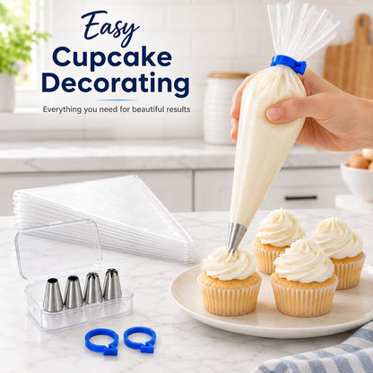 icing bags and tips set pastry bags and tips cake piping kit icing piping kit piping bags and tips set cupcake decorating kit frosting piping kit cake decorating kit 12inch 100count set