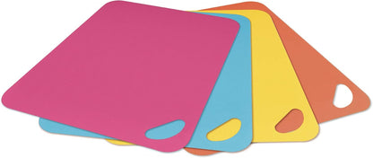 Dexas Heavy Duty Cutting Board Grippmat, Flexible Cutting Boards for Kitchen, Set of 4, Non Slip Plastic Board Cutting Mat 11.5 by 14 Inches Gray, Red, White and Green Set, Kitchen Gadgets