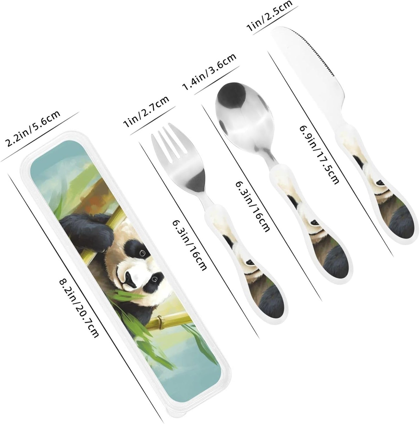 3-Piece Kids Silverware Set With Storage Case, Stainless Steel Reusable Children Safe Knife Spoon Fork Set Blue Active Girl Running Sunset Children Flatware Set For Kids Lunch Box - Colors A