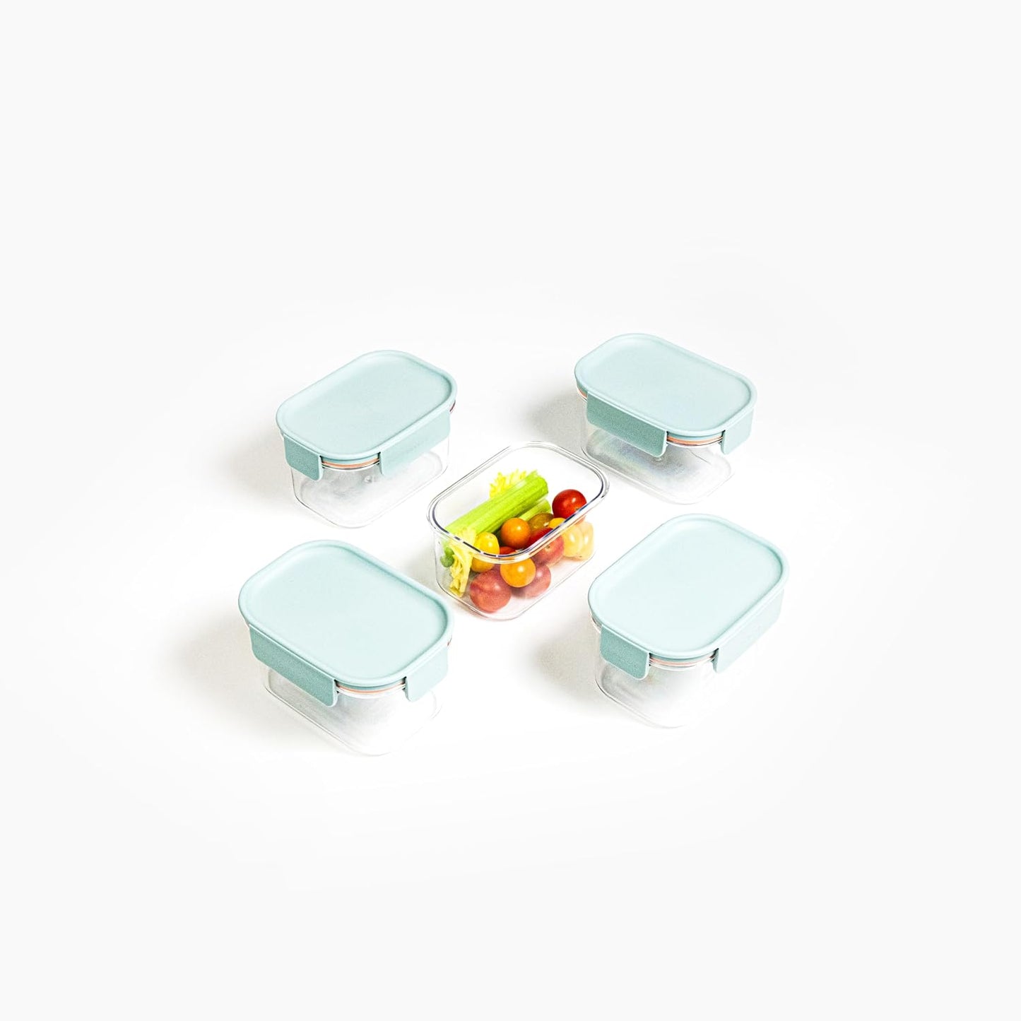 LocknLock LBF404RS5N Bisfree Modular Plus Food Storage Containers for Lunch, Meal Prep, Stackable, BPA-Free, Leakproof, Microwave, Dishwasher, Freezer-Safe, 10 Pieces, 5 Boxes and 5 Lids, Navy, 910ml