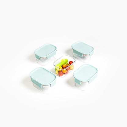 LocknLock LBF404RS5N Bisfree Modular Plus Food Storage Containers for Lunch, Meal Prep, Stackable, BPA-Free, Leakproof, Microwave, Dishwasher, Freezer-Safe, 10 Pieces, 5 Boxes and 5 Lids, Navy, 910ml