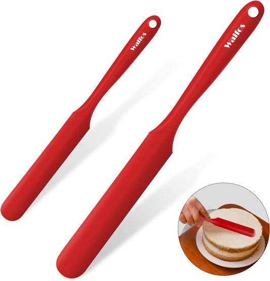 Walfos 600°F High Heat Resistant Silicone Spatula Set of 5- Food Grade Rubber Spatula Set for Baking Cooking & Mixing - BPA Free, Non Stick and Dishwasher Safe,black